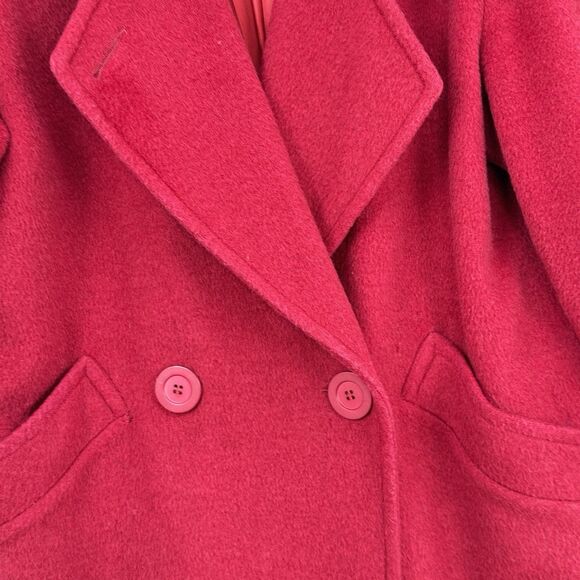 Harvé Benard Vintage Style Red Wool Coat Double Breasted Women’s XL USA - Picture 16 of 16